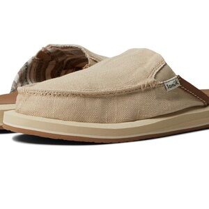 Sanuk Men’s Beige Canvas Slip-On Clog
